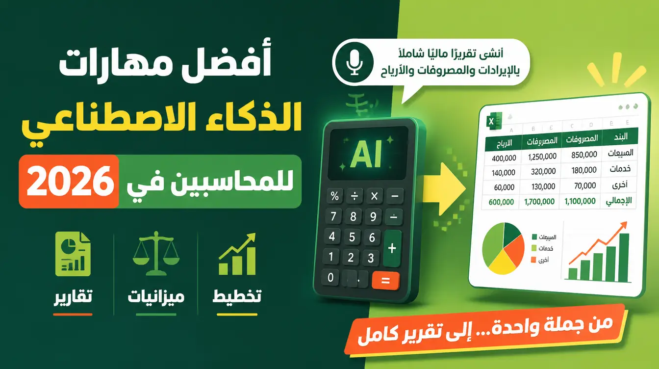 أفضل مهارات الذكاء الاصطناعي للمحاسبين في 2026 (تقارير وميزانيات وتخطيط)