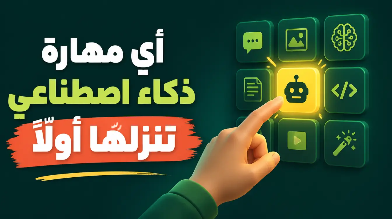 أي مهارة ذكاء اصطناعي تنزّلها أولًا؟ دليل قرار في دقيقتين