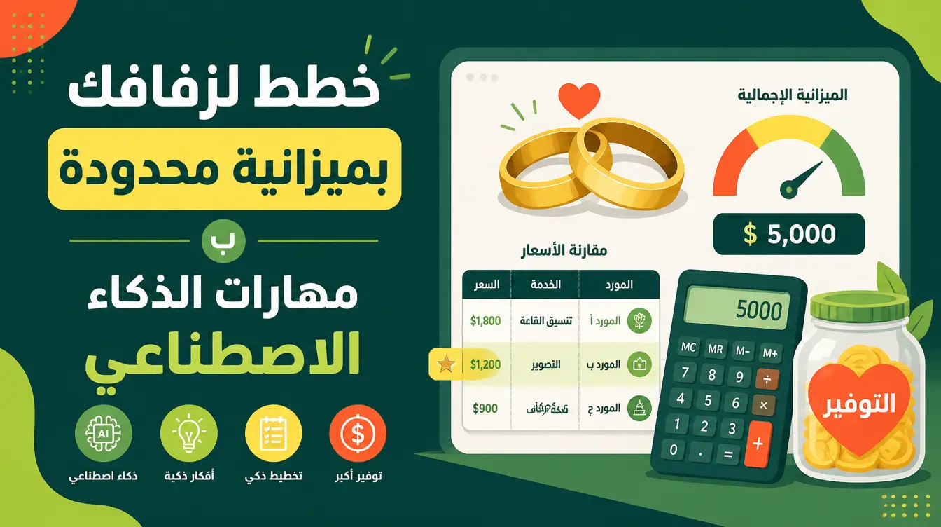كيف تخطط لزفاف بميزانية محدودة بمهارات الذكاء الاصطناعي؟