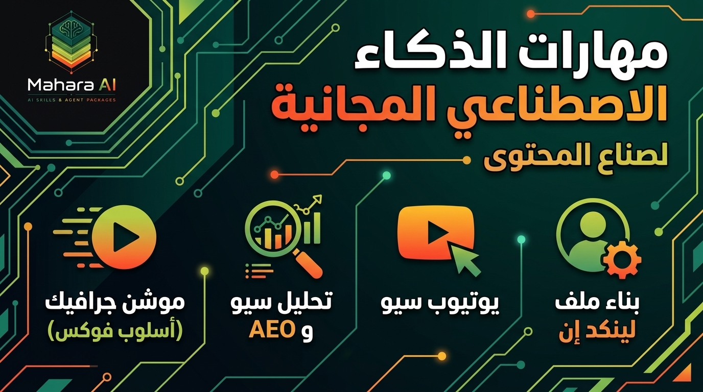 مهارات ذكاء اصطناعي لكل صانع محتوى (حزمة 2026)