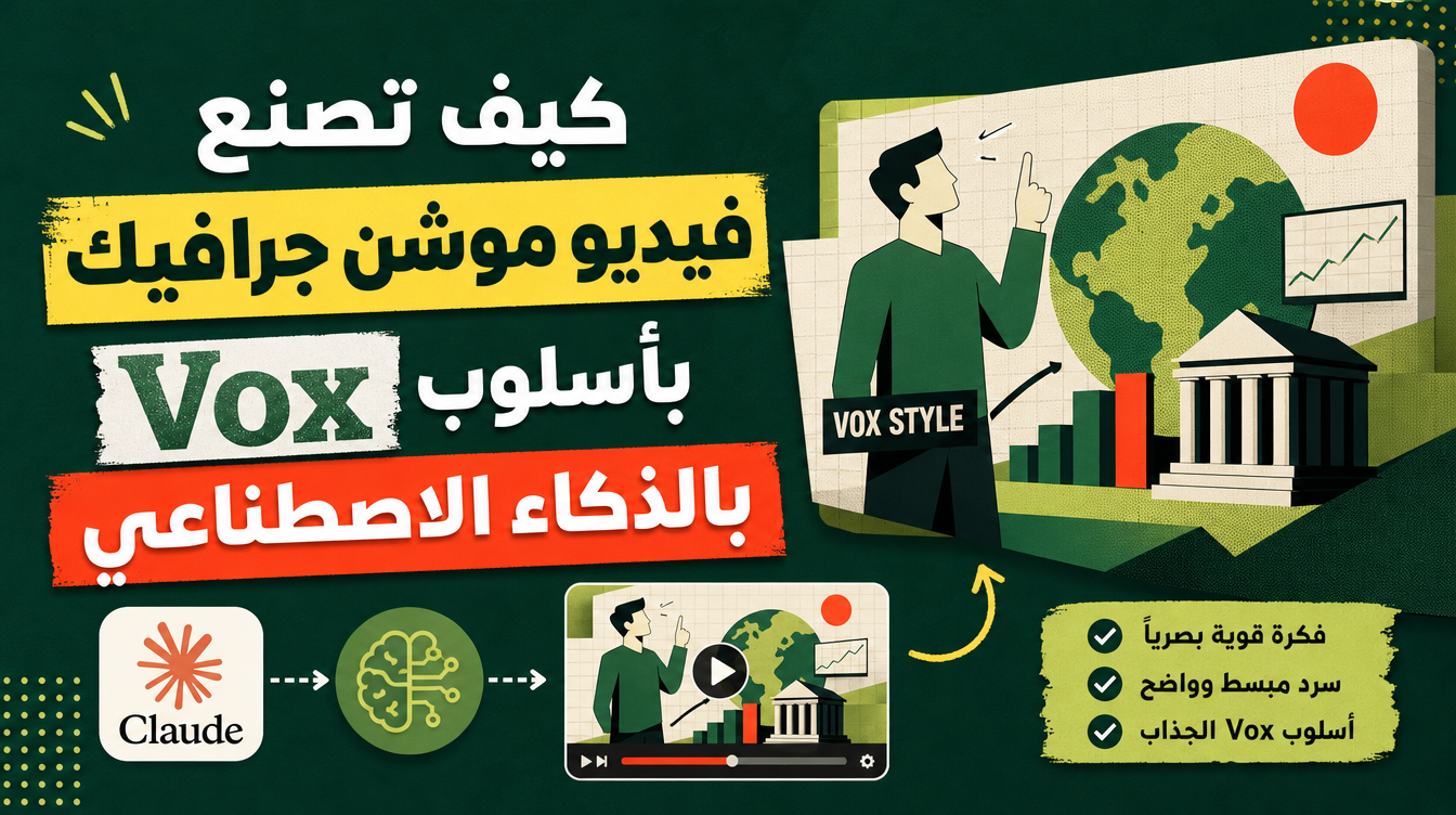 كيف تصنع فيديو موشن جرافيك بأسلوب Vox بالذكاء الاصطناعي
